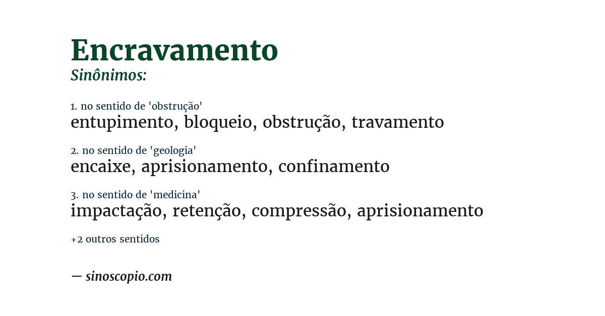 Sinônimo de encravamento