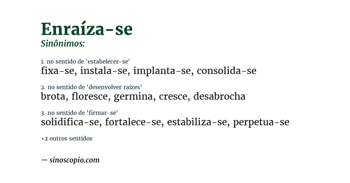 Sinônimo de enraíza-se
