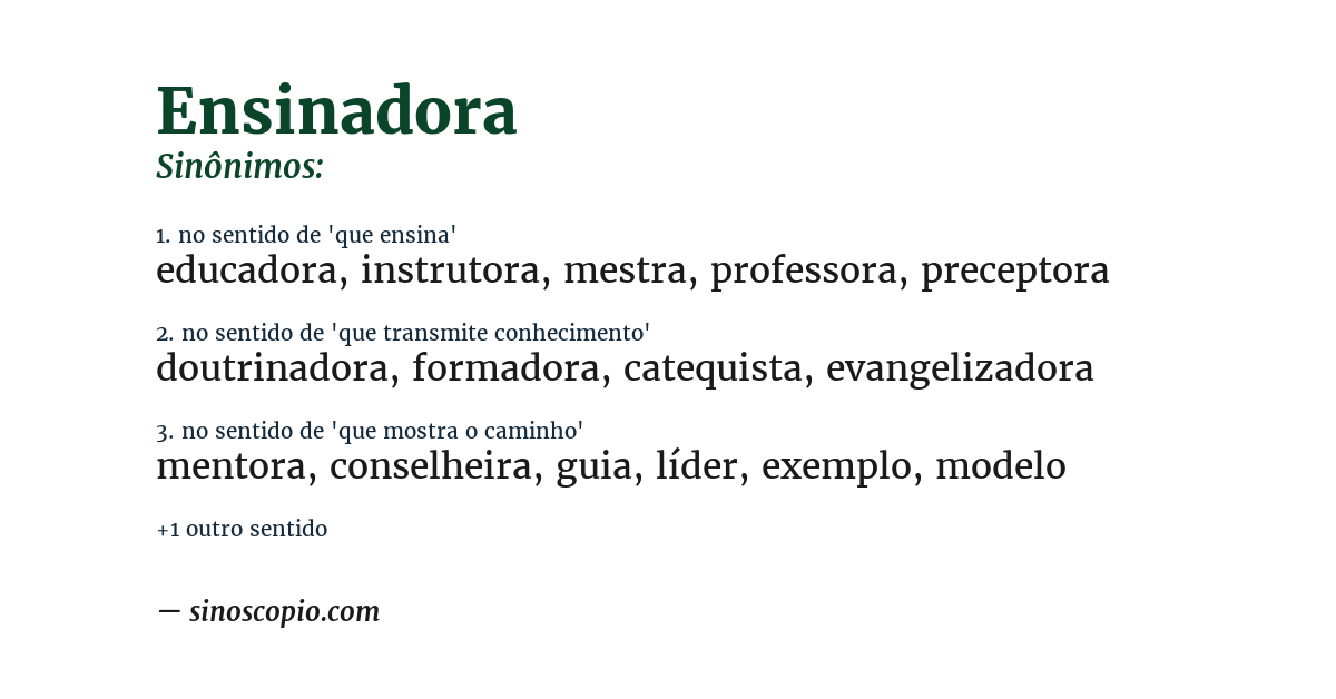 Sinônimo de ensinadora