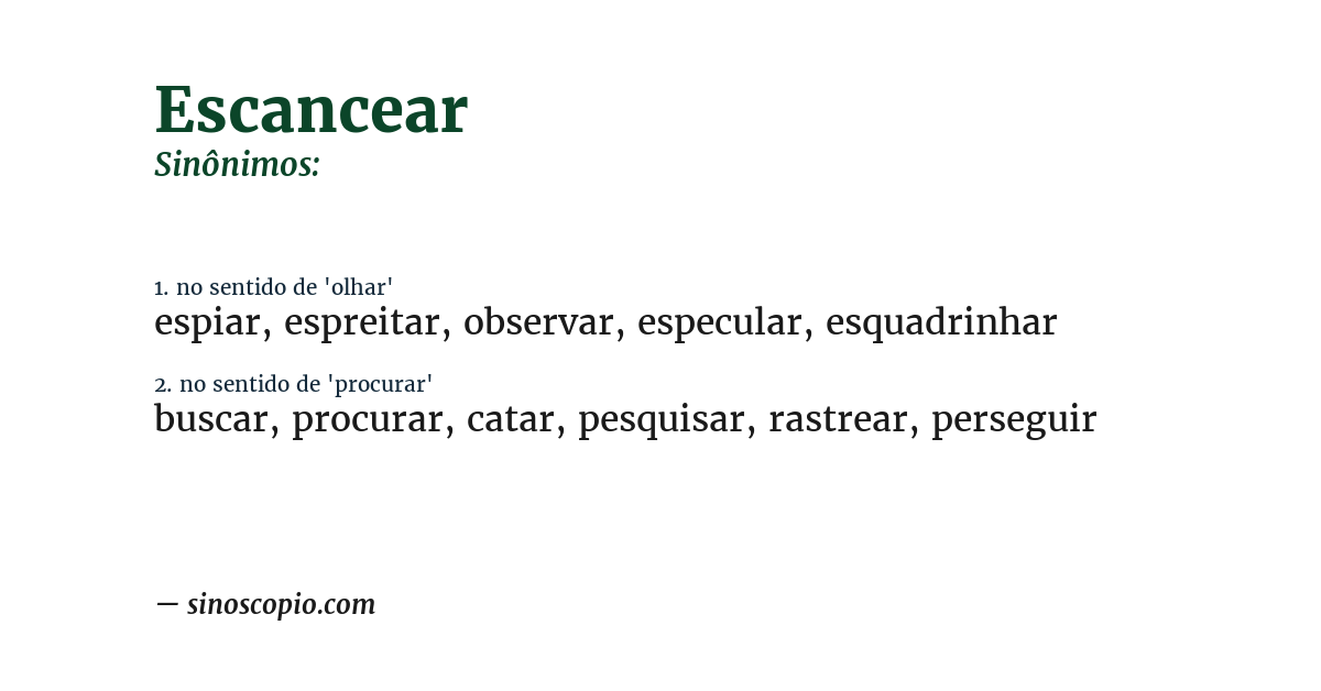 Sinônimo de escancear
