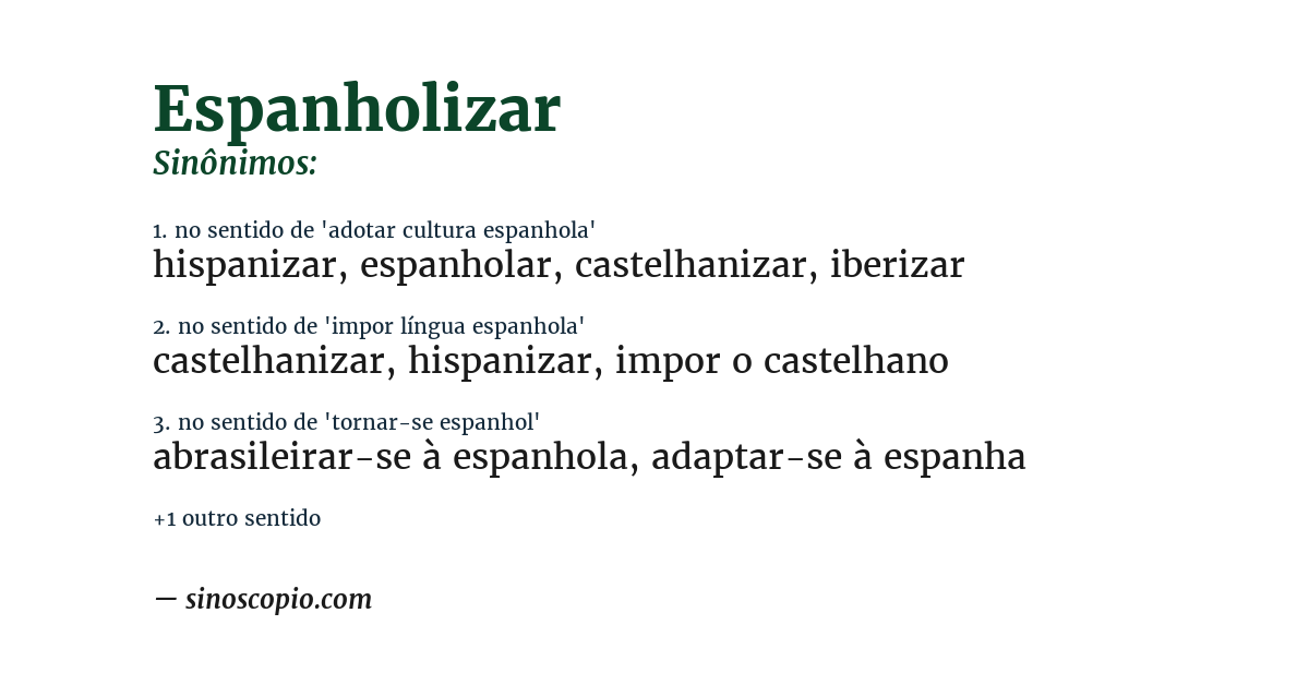 Sinônimo de espanholizar