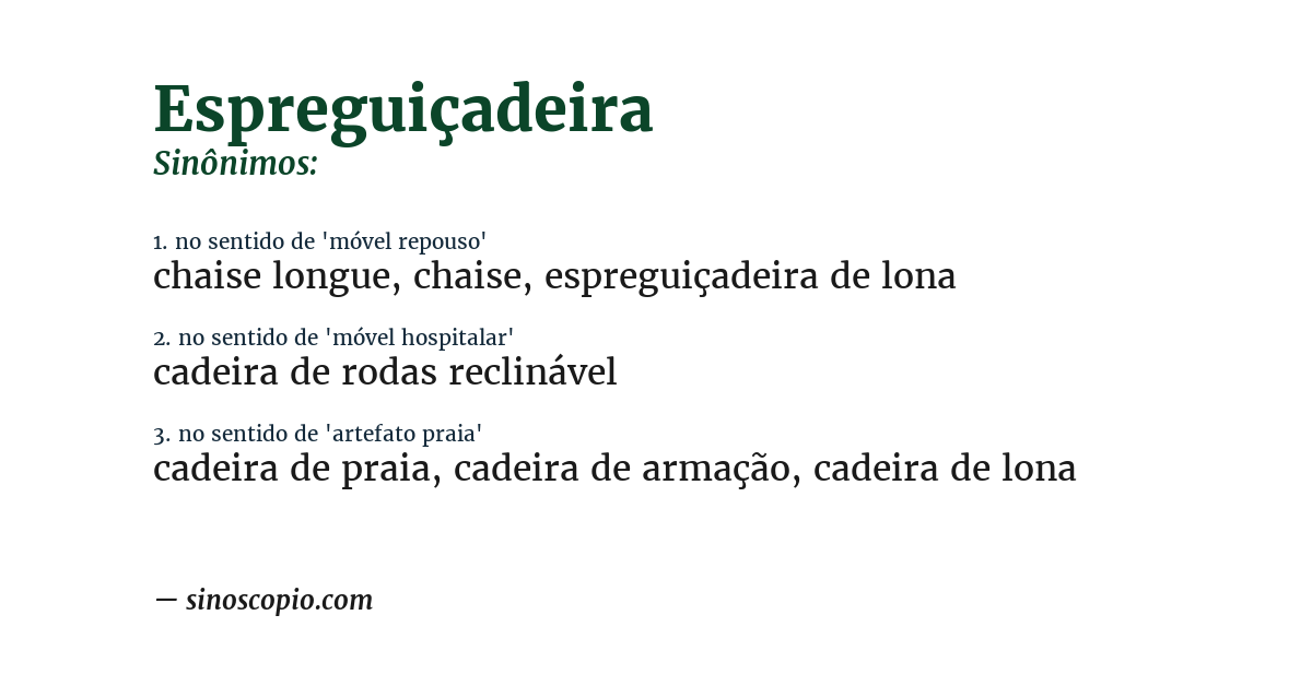 Sinônimo de espreguiçadeira