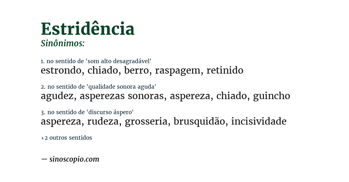 Sinônimo de estridência