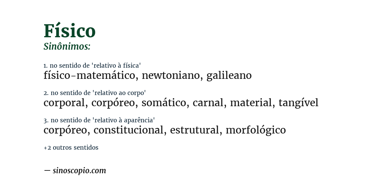 Sinônimo de físico