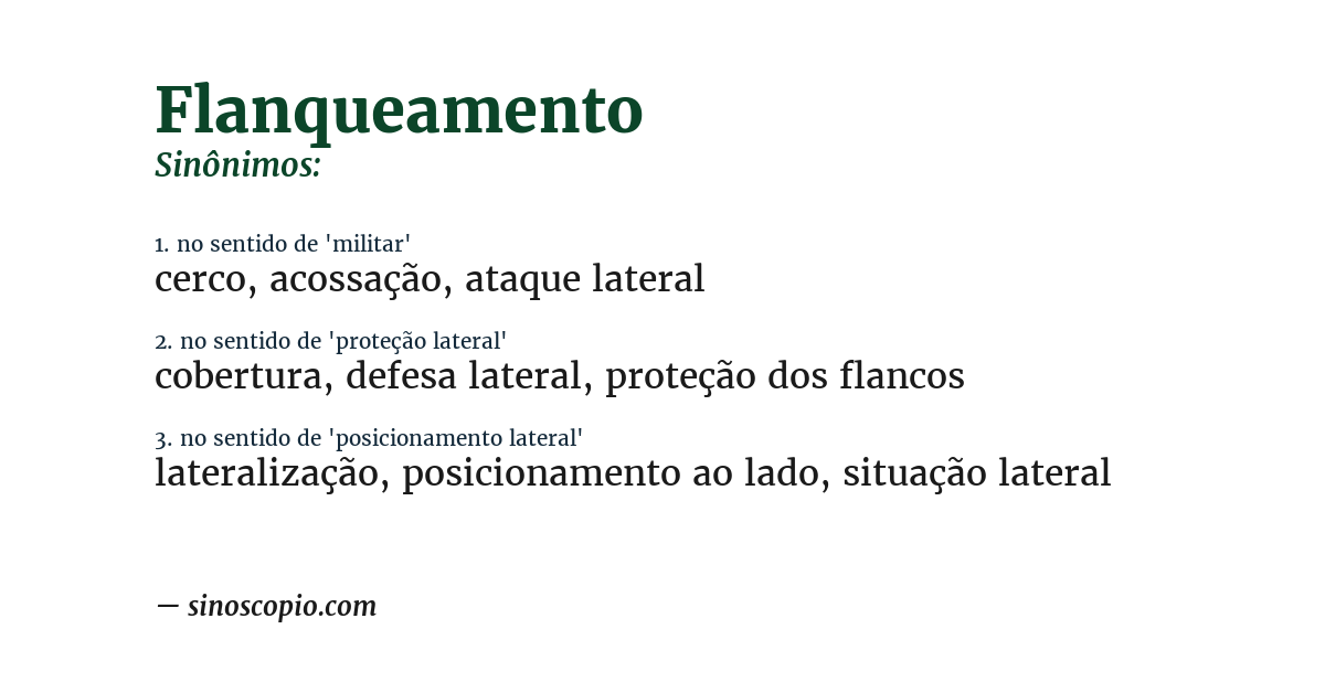 Sinônimo de flanqueamento