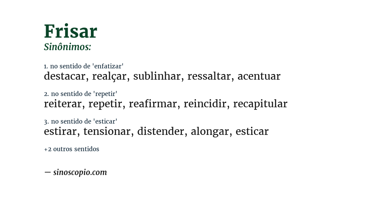 Sinônimo de frisar
