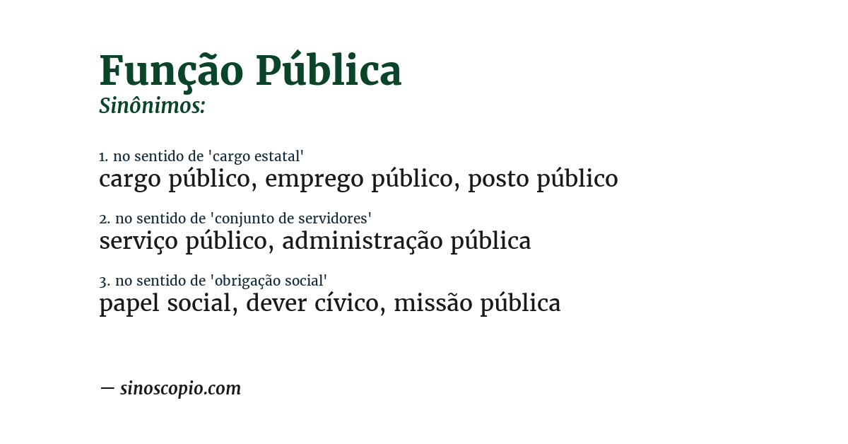Sinônimo de função pública