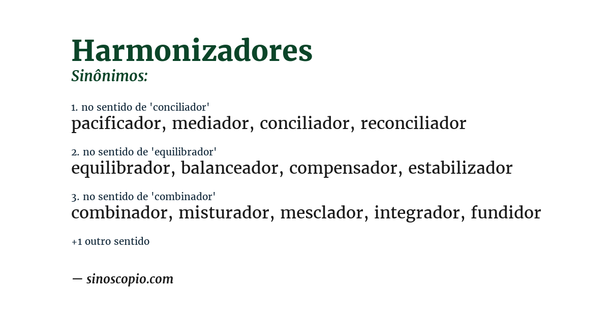 Sinônimo de harmonizadores