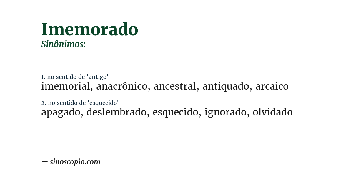 Sinônimo de imemorado