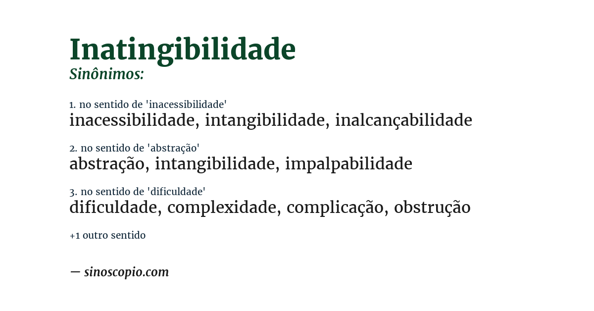 Sinônimo de inatingibilidade