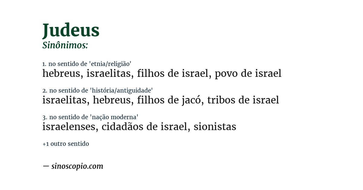 Sinônimo de judeus