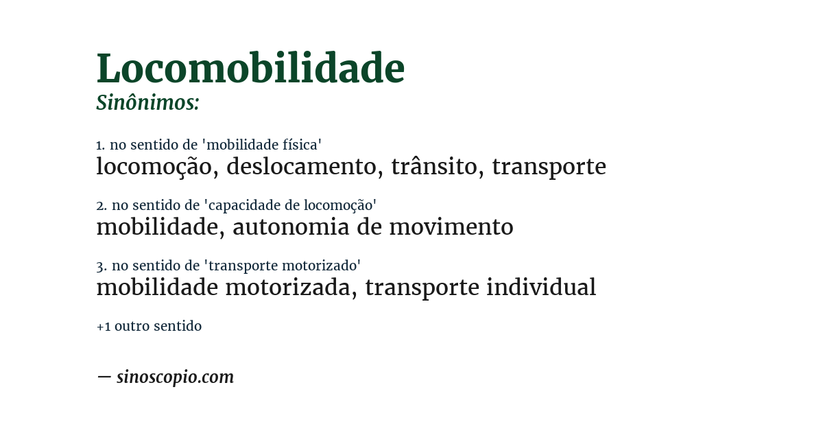 Sinônimo de locomobilidade