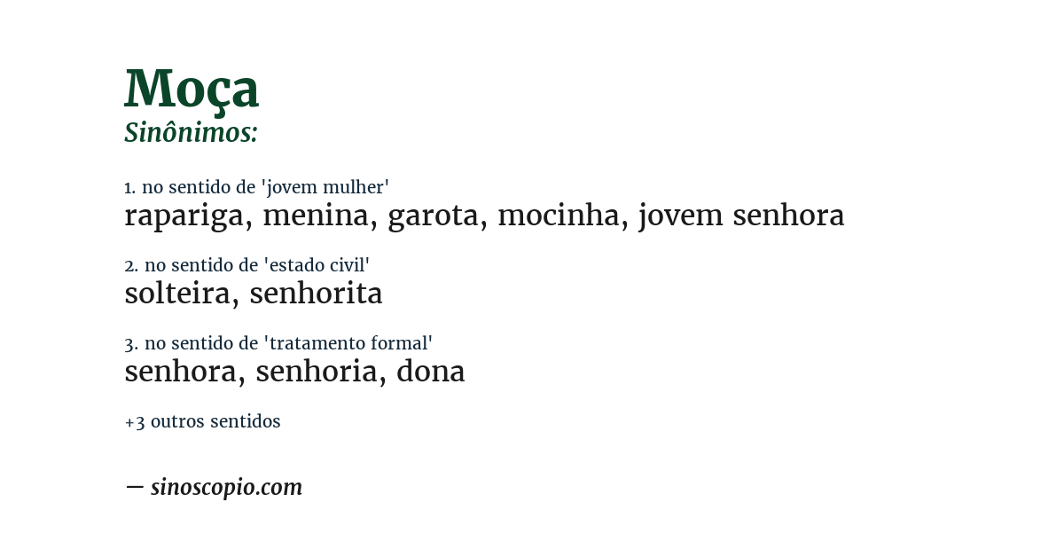 Sinônimo de moça