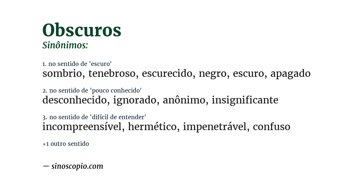 Sinônimo de obscuros