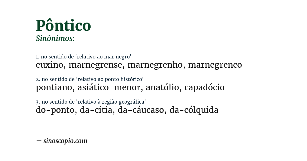 Sinônimo de pôntico