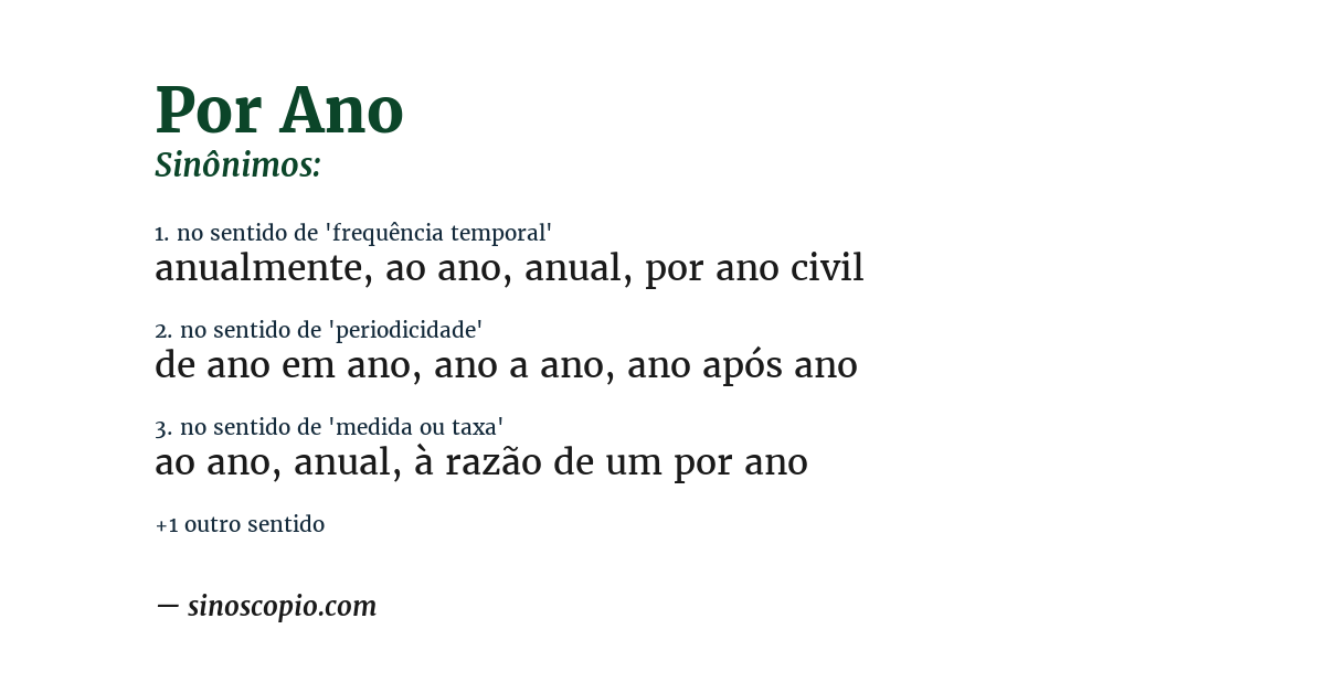 Sinônimo de por ano