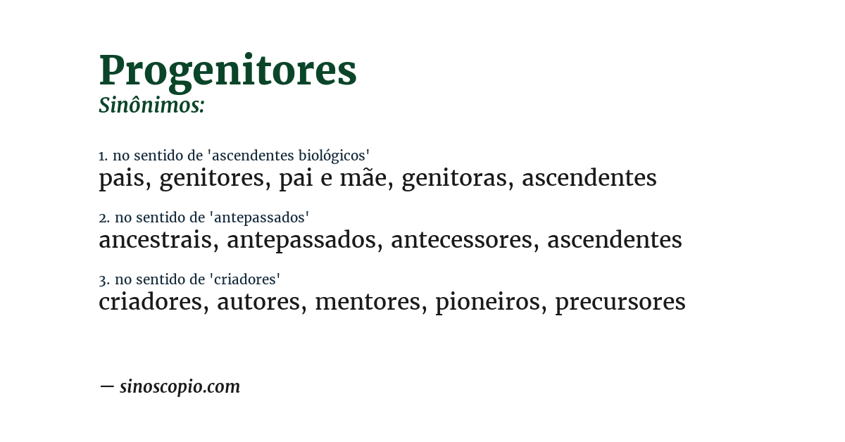 Sinônimo de progenitores