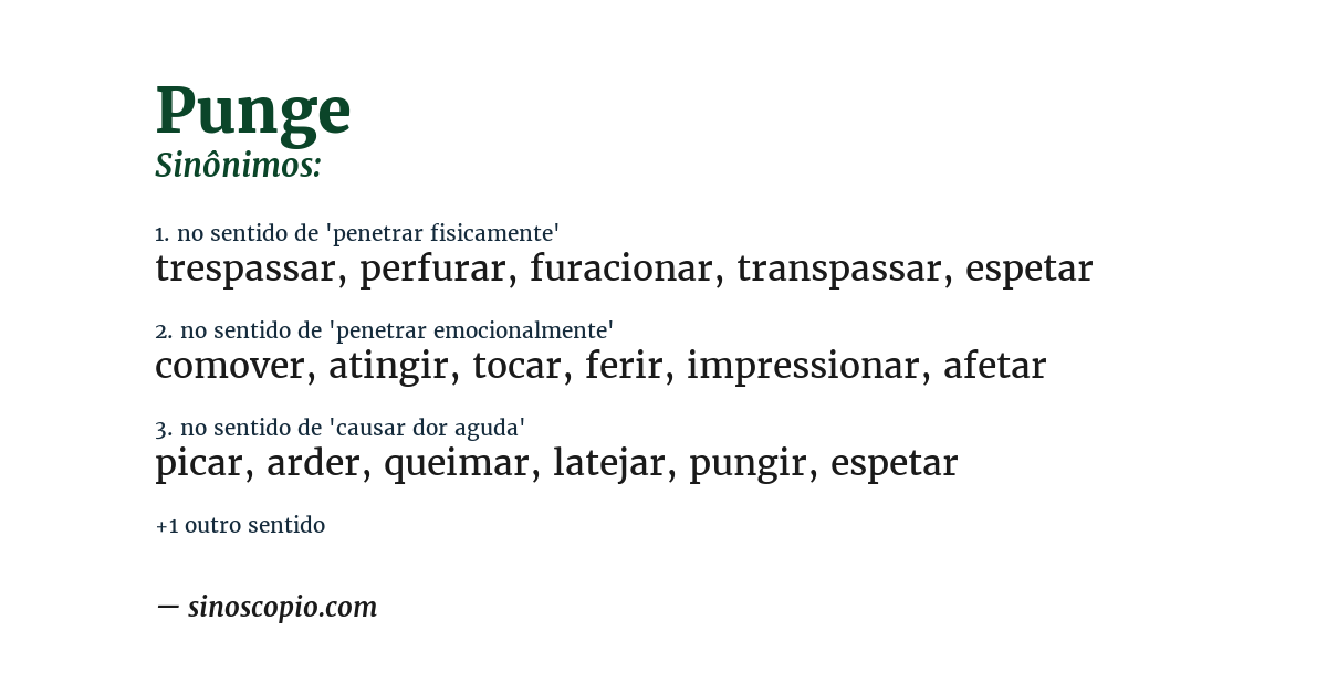 Sinônimo de punge
