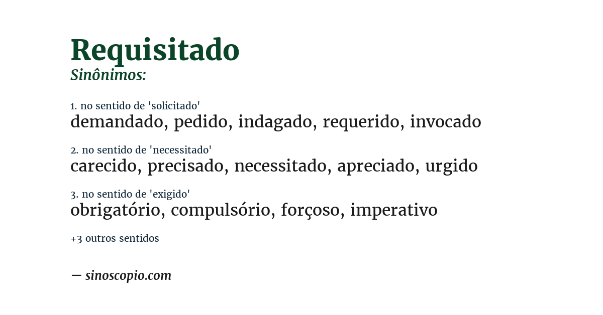 Sinônimo de requisitado
