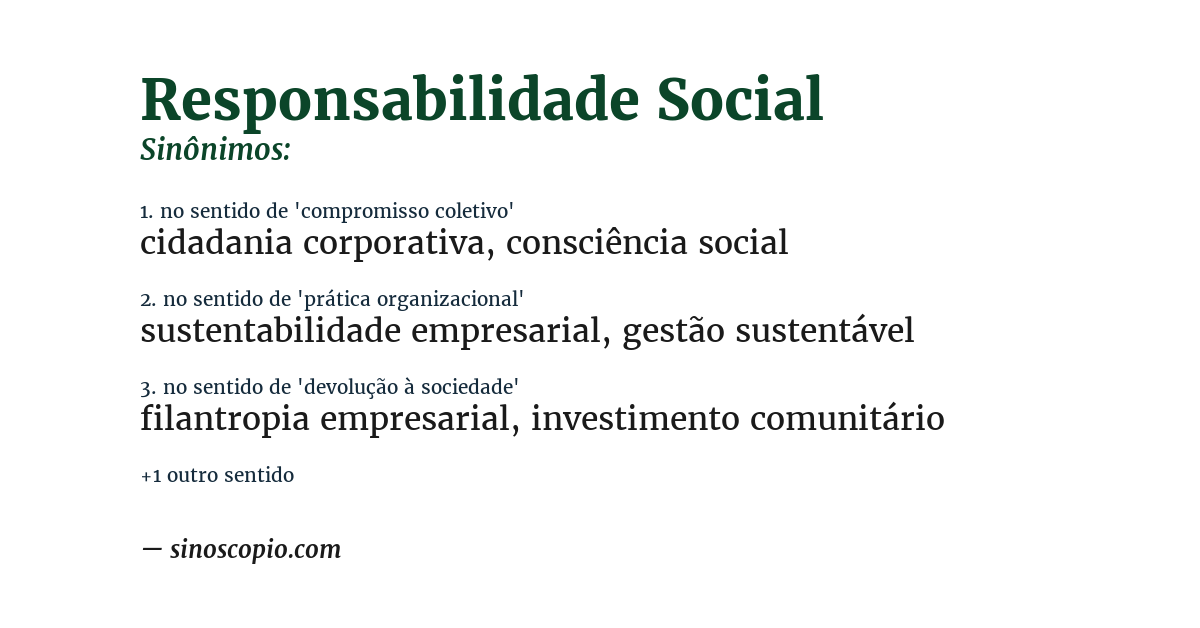 Sinônimo de responsabilidade social