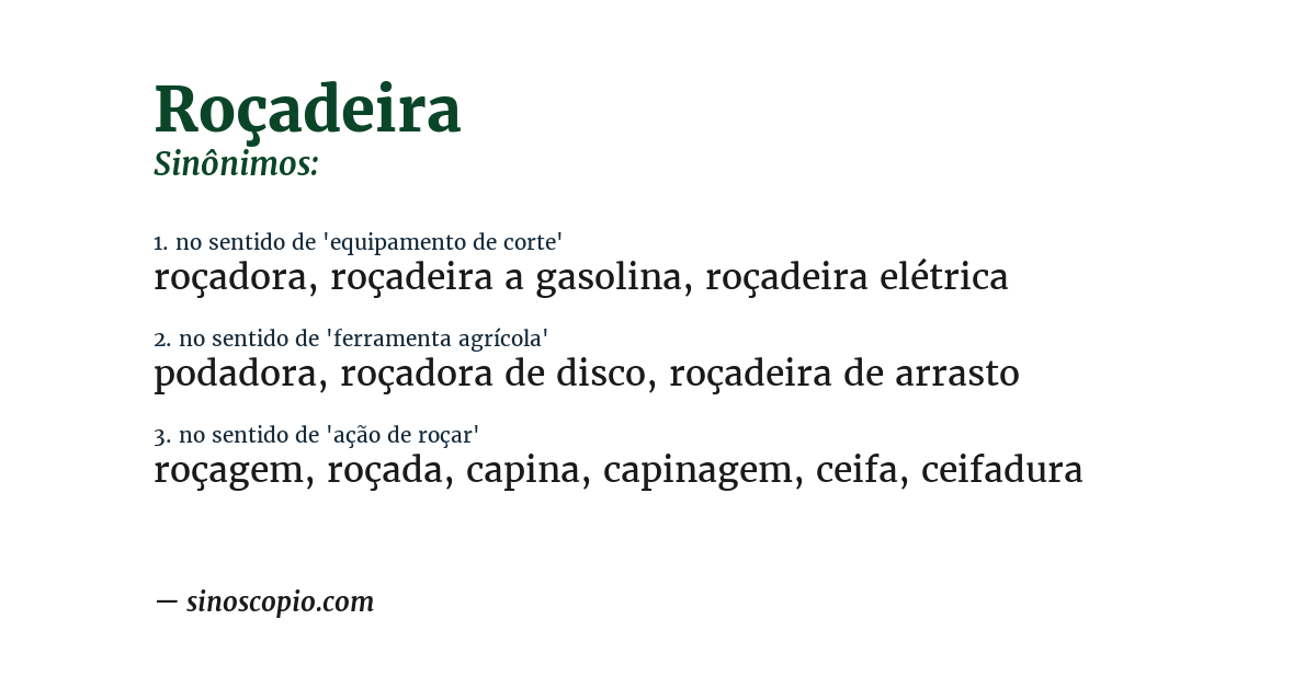 Sinônimo de roçadeira