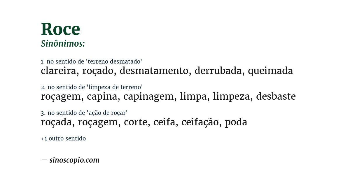 Sinônimo de roce
