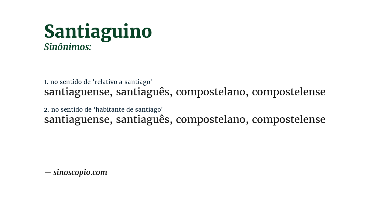 Sinônimo de santiaguino