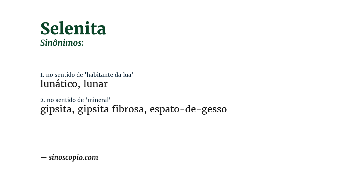 Sinônimo de selenita