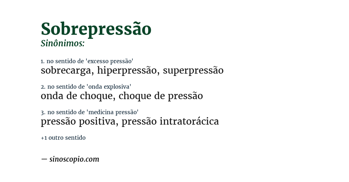 Sinônimo de sobrepressão