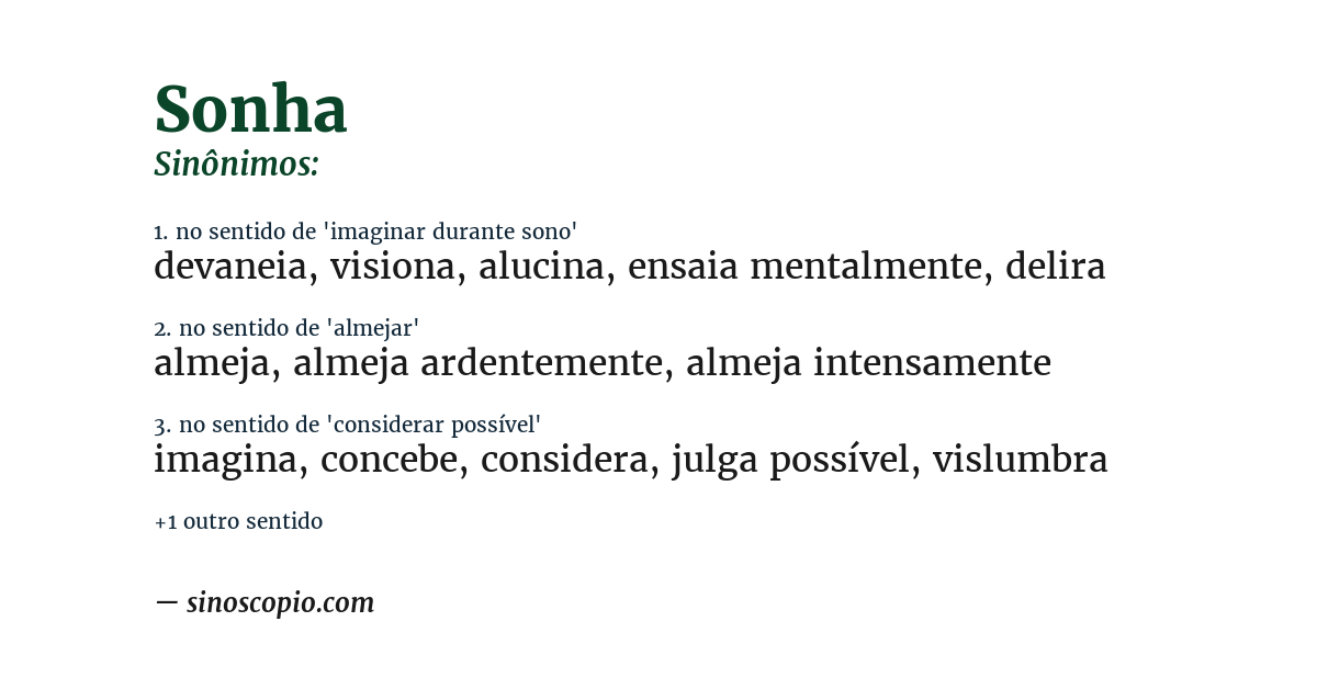 Sinônimo de sonha