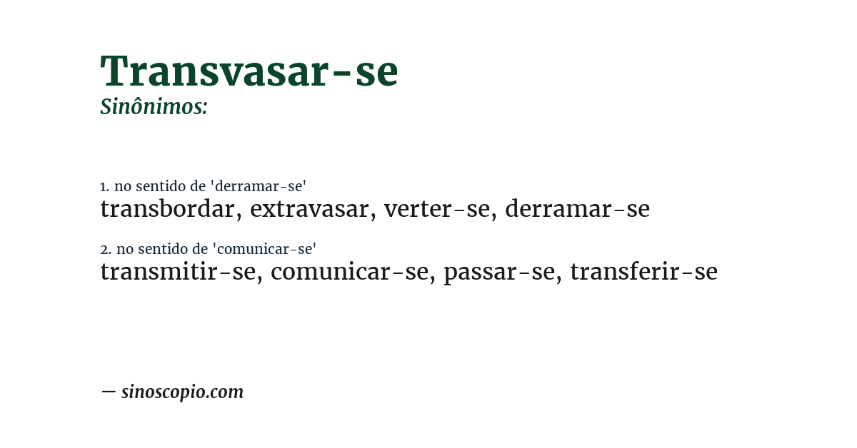 Sinônimo de transvasar-se