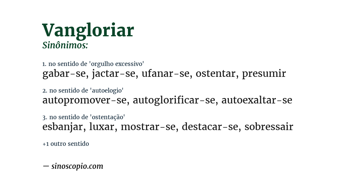 Sinônimo de vangloriar