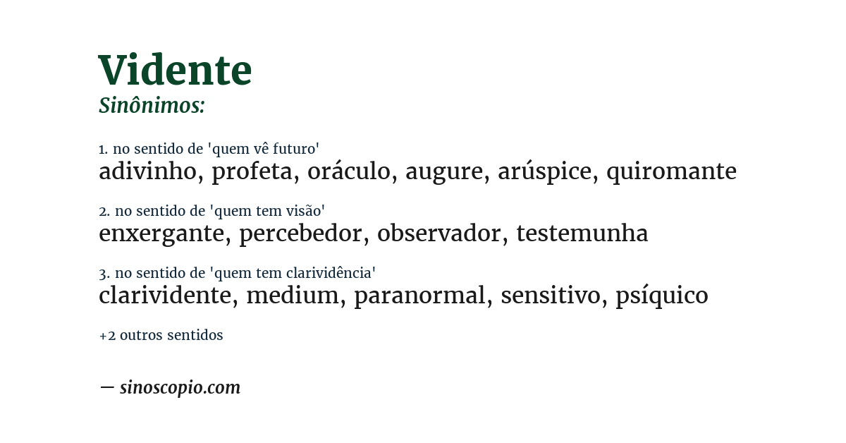 Sinônimo de vidente