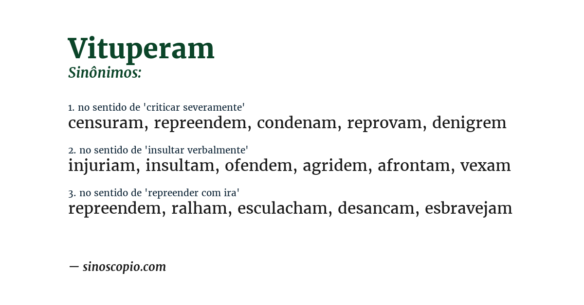 Sinônimo de vituperam