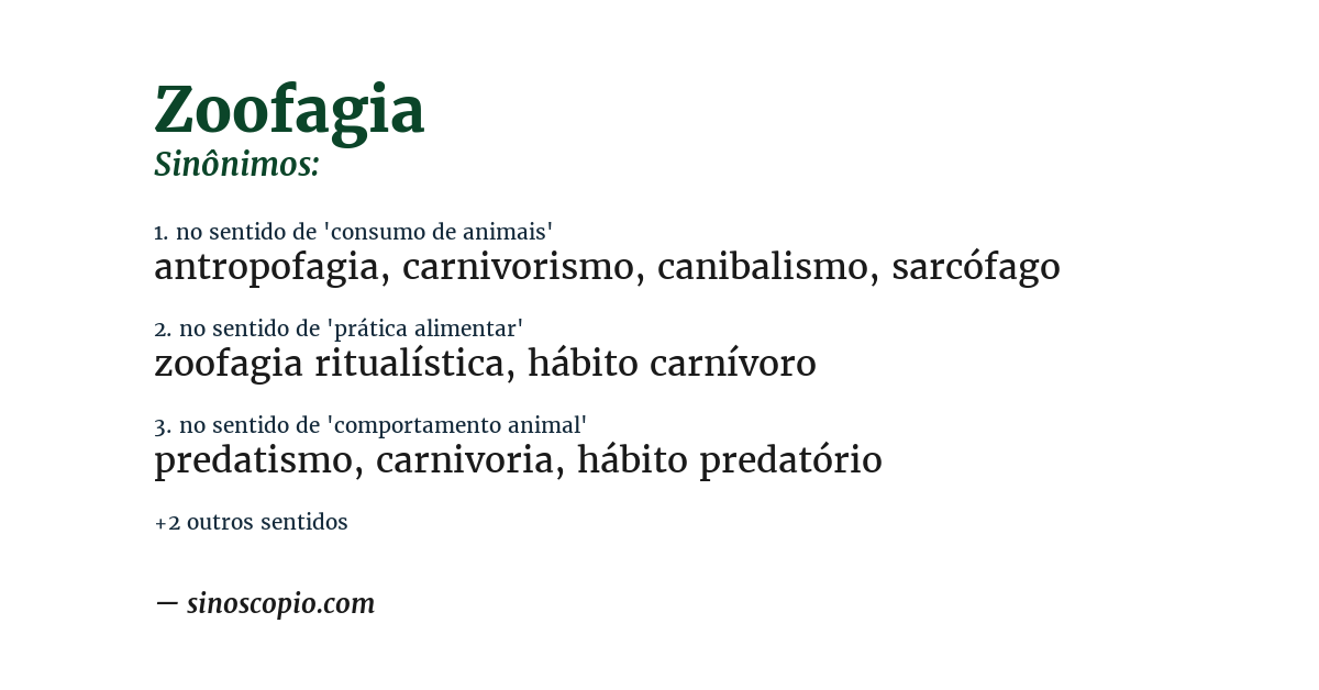 Sinônimo de zoofagia