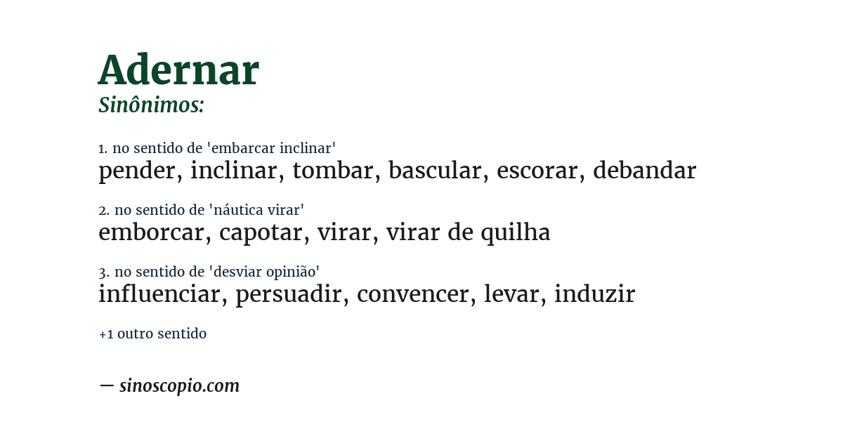 Sinônimo de adernar