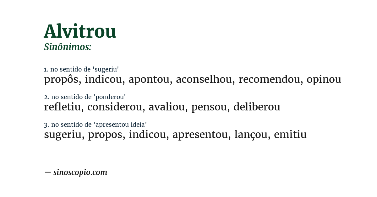 Sinônimo de alvitrou