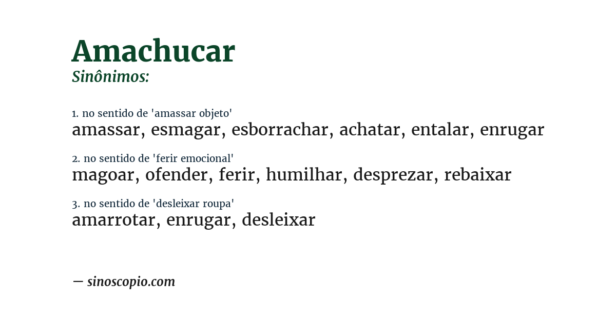 Sinônimo de amachucar