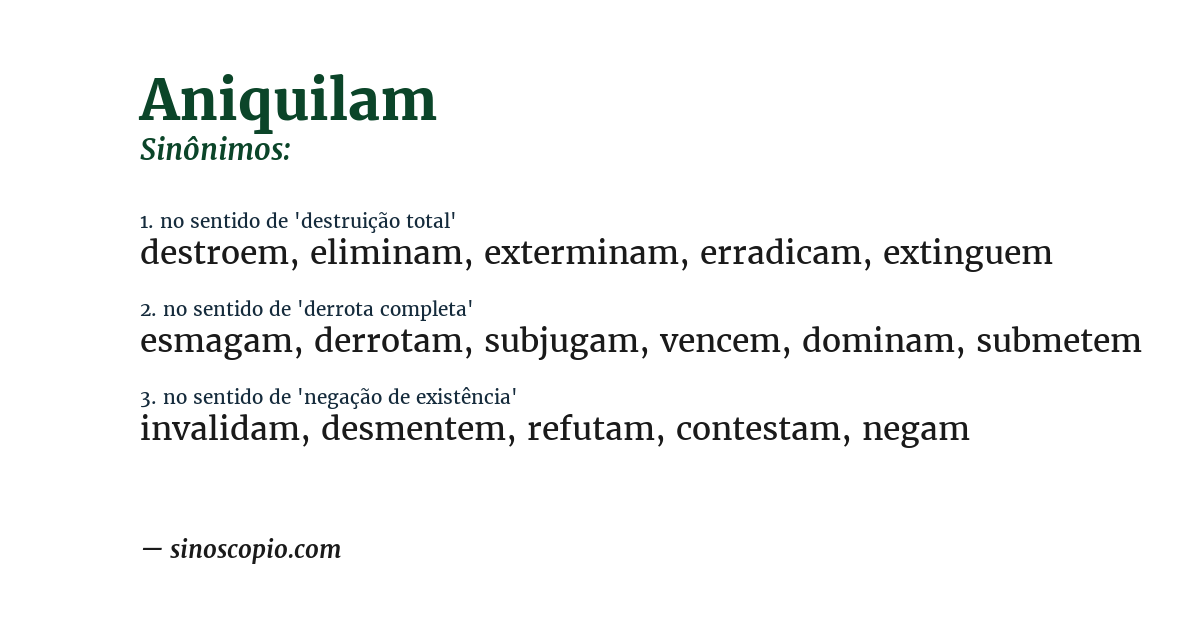 Sinônimo de aniquilam