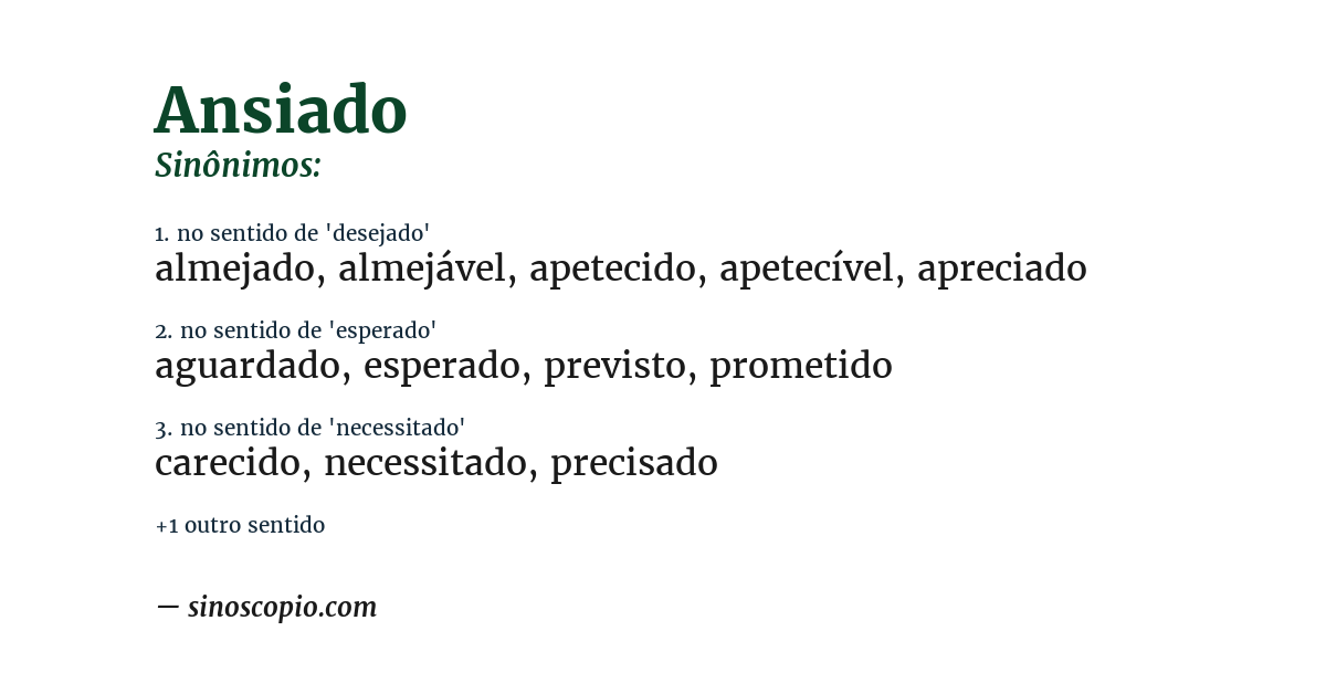 Sinônimo de ansiado