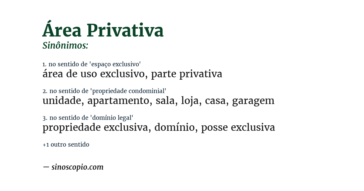 Sinônimo de área privativa