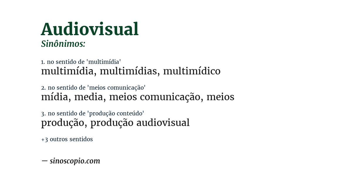 Sinônimo de audiovisual