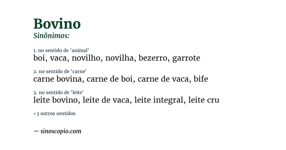 Sinônimo de bovino
