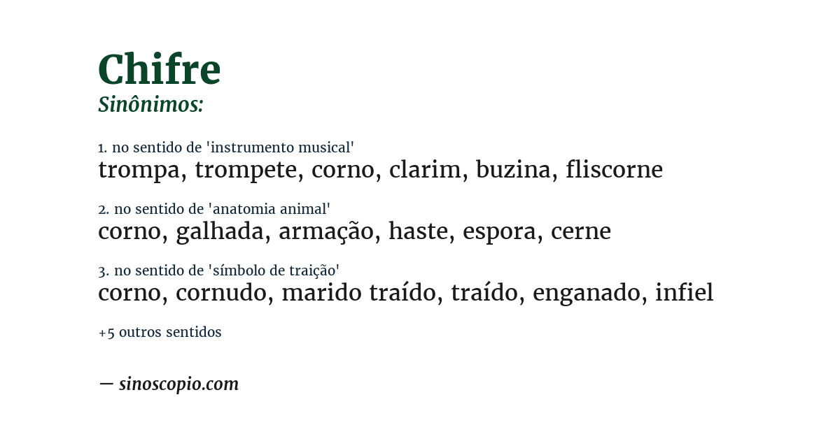 Sinônimo de chifre