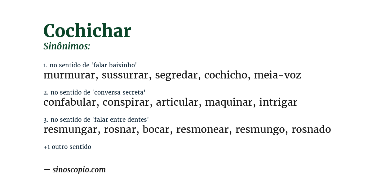 Sinônimo de cochichar