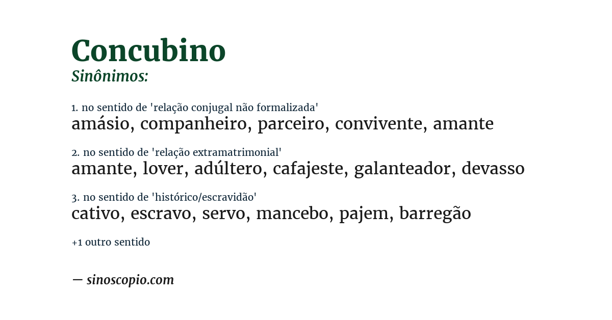 Sinônimo de concubino