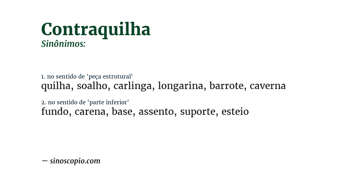 Sinônimo de contraquilha