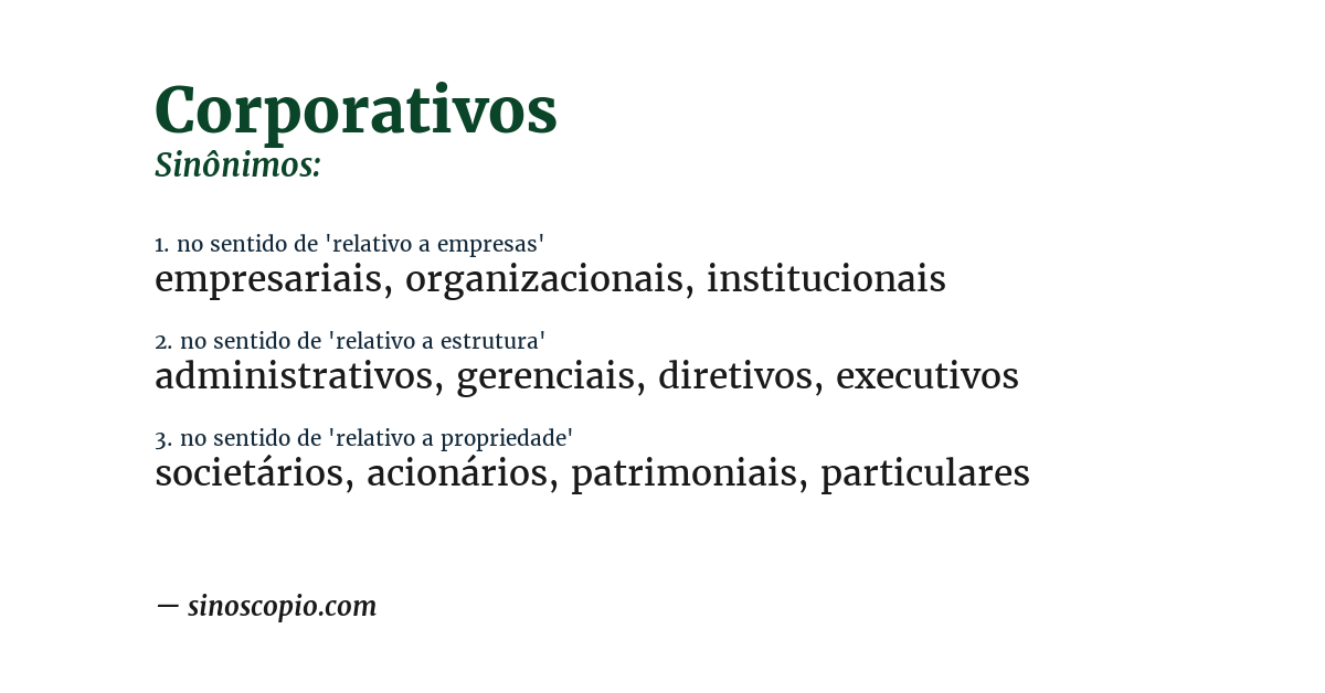 Sinônimo de corporativos