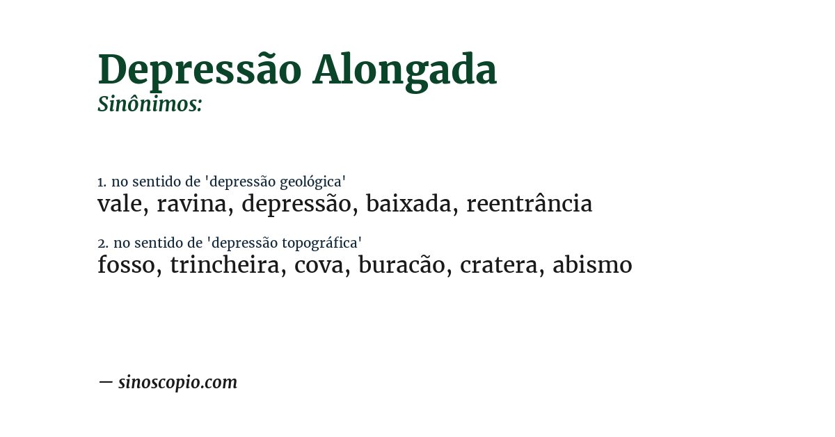 Sinônimo de depressão alongada