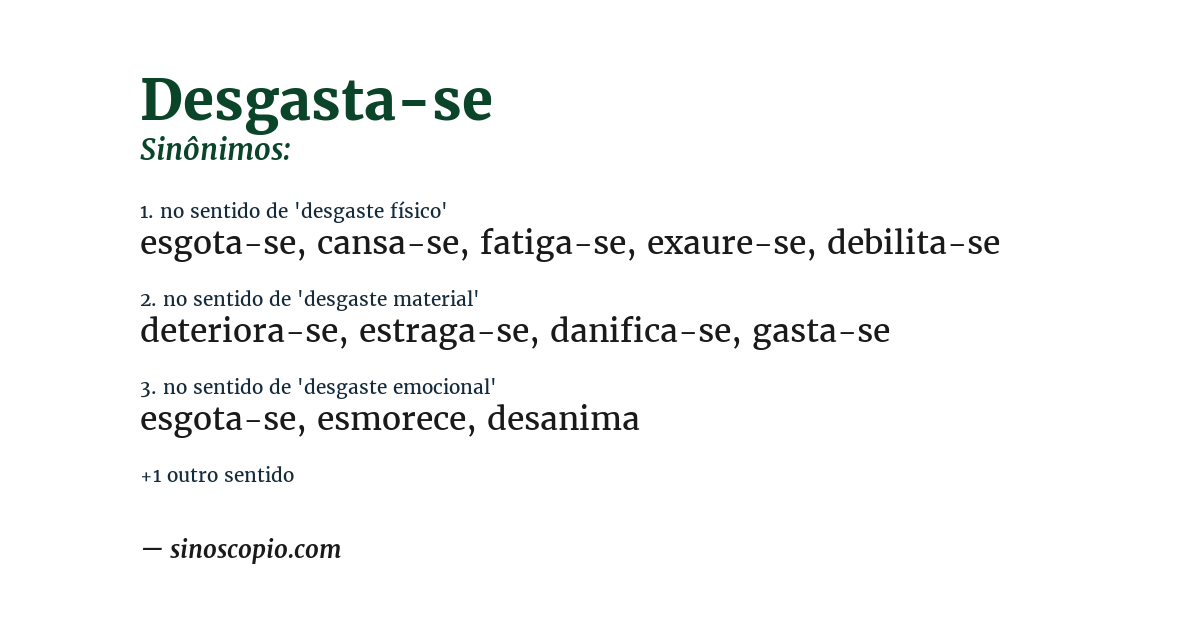 Sinônimo de desgasta-se